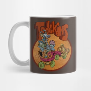 Retro troll cartoon characters and car Mug